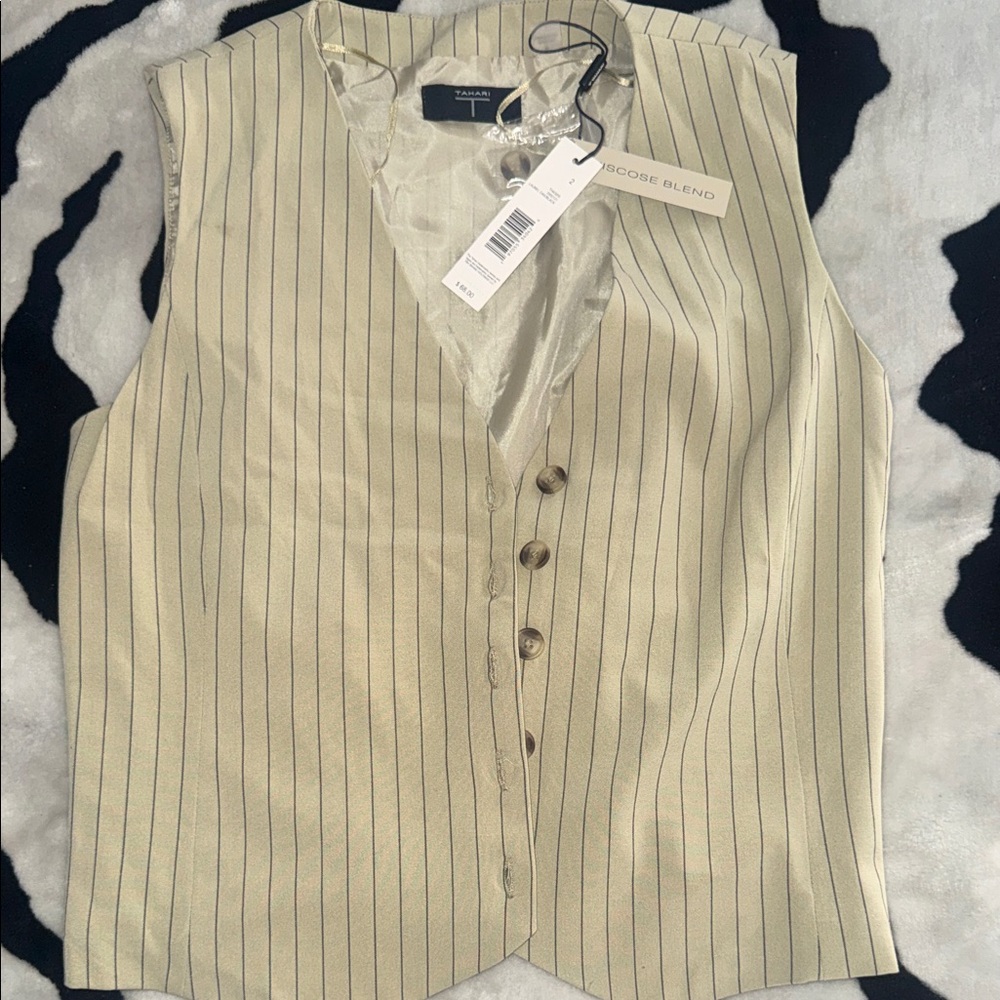 Striped Vest with Buttons